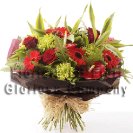 Red red and lime green Christmas bouquet