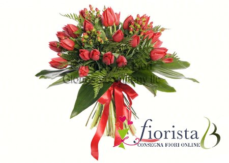 Bouquet di fiori con tulipani consegna fiori in giornata
