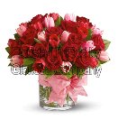MIXED BOUQUET OF ROSES AND TULIPS - FLOWERS IN DAY DELIVERY