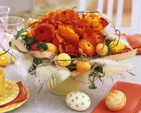 Bouquet tonilità arancio con Ranuncoli