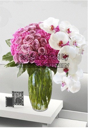 Composizione in vaso Orchidee Rose