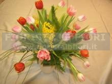 Tulips Bouquet Mixed and mimosa flower delivery same day Women´s Day