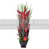 COMPOSIZIONE FIORI TROPICALI IKEBANA