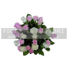 Bouquet di rose bianche/rosa