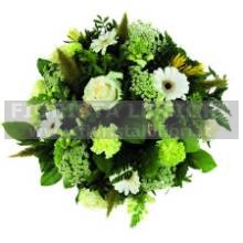 Bouquet di fiori misti bianchi con verde