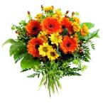 Bouquet di fiori misti giallo e arancio